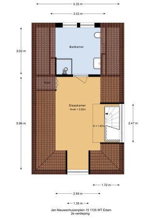 Plattegrond - Jan Nieuwenhuizenplein 15, 1135 WT Edam - Jan Nieuwenhuizenplein 15 - 2e verdieping - 2D.jpg